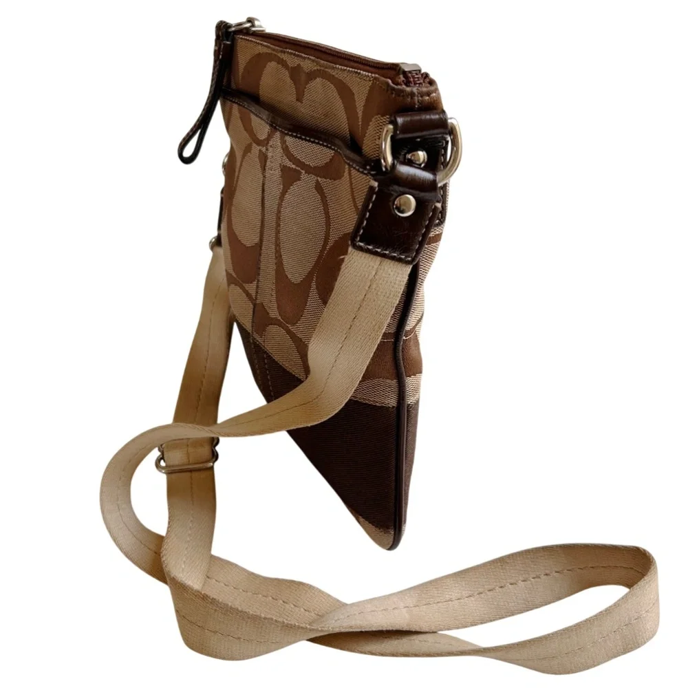 Coach Signature Monogram Canvas Crossbody Bag